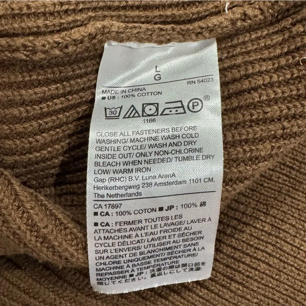 Banana Republic Brown Mock Neck Ribbed Sweater Men’s Large